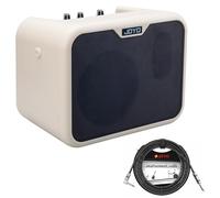 JOYO Amplificador de bajo portátil de 10 W con cable de bajo de 15 pies, mini amplificador de práctica de bajo, alimentado por batería, amplificador de bajo combinado MA-10B de doble canal (CMA10B)