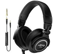 JOYO Auriculares de monitor de estudio con cable sobre la oreja, auriculares de grabación de audio profesional con aislamiento pasivo de ruido para amplificador, mezclador, teclado, podcast, PC