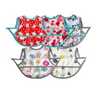 Joyo roy Baberos de bebé para comer Baberos para niños pequeños Baberos de plástico para bebés Babero de destete Baberos con mangas para bebés Delantal de bebé para comer