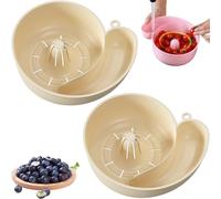 Joyoasis Snail Shape Drainer, 2025 New Snail Shaped Fruit Washer, Automatic Vegetable and Fruit Washer, Berry Washer Spinner Bowls, Portable Drainer Fruits Washing Basin (2Pcs White)