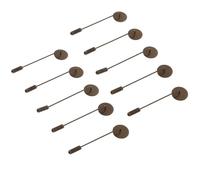 JOYOFREELY 10 Piezas Broches de Palo de Aleación Vintage, Bandeja Redonda Plana, Accesorios de Ropa para Manualidades y Decoración, Color Azul Antiguo, Adecuado para DIY y Disfraces
