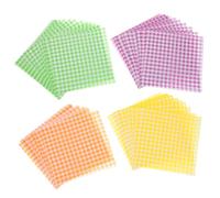 JOYOFREELY 100 Piezas de Papel para Hornear a Prueba de Aceite Diseño a Cuadros y Frutas, Papel para Decoración de Pasteles y Revestimientos para Cestas de Comida