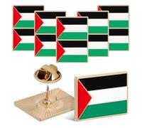 JOYOFREELY 12 Pines Bandera de Palestina Broche de Aleación Cuadrado 25X18 CM Accesorio para Ropa Mochilas y Bufandas Pin Decorativo Multiusos para Hombres y Mujeres