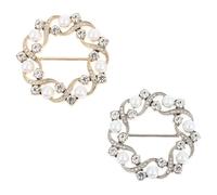 JOYOFREELY 2 Clips para Camisetas Hebillas Redondas de Aleación Perlas Artificiales y Gemas de Imitación Fijadores de Ropa para Cintura y Cadera Accesorios para Blusas y Camisas Estilo