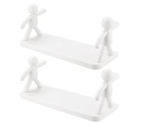 JOYOFREELY 2 Estantes Flotantes de Pared Blancos de PP, Diseño Simple y Clásico, Fácil Instalación, Ideales para Baño y Cocina, Paquete de 2 Unidades