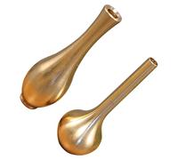JOYOFREELY 2 Piezas Mini Jarrón de Latón Jarrón para Arreglos, Dorado, de Metal, Decoración de Escritorio y Hogar, para Flores y Plantas, Estilo Vintage, Obsequio