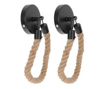 JOYOFREELY 2 Piezas Portarrollos con Cuerda de Cáñamo y Hierro de Papel Higiénico Montado en Pared, Estilo Vintage Rústico Soporte Versátil y Decorativo para Baño y Dormitorio