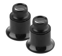 JOYOFREELY 2 Portátiles Monoculares de 20 Aumentos para Inspección de Joyas y Reparación de Relojes, Ligeras Plástico Negro para Detalles Precisos en Manualidades