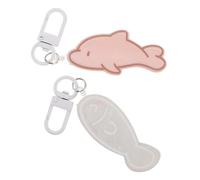 JOYOFREELY 2piezas Llavero con Diseño Marino Conjunto Pez Rosa y Delfín Azul Accesorio Funcional para Mujer para Regalar Fiestas y Shower