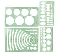 JOYOFREELY 4 Piezas Plantilla Hueca de Dibujo para Medir y Crear Formas Variadas en Plástico, Herramienta Adecuado para Arquitectos E Ingenieros en Casa o Exterior