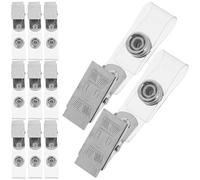 JOYOFREELY 40 Clips para Tarjetas de Identidad de Metal con Correas de Pvc Transparentes, Diseño Elegante y Resistente para Seminarios y Seguridad
