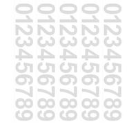 JOYOFREELY 5 Hojas Números Adhesivos Autoadhesivos para Buzones y Casilleros en Pet Blanco, Duraderos y Resistentes al Sol para Uso en Entrenamiento Diario y Competencias