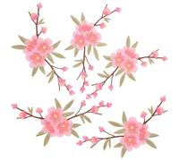 JOYOFREELY 5 Parches Termoadhesivos para Ropa Rosa, Apliques Bordados de Flores en Tela No Tejida, Elegantes y Adorables para Reparar y Fortalecer Prendas