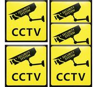 JOYOFREELY 5 Señales Adhesivas de Seguridad para Propiedad Privada Adhesivo Fuerte y Fácil Aplicación, Ideales para Puertas y Zonas Cámaras Cctv