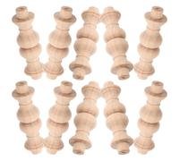 JOYOFREELY Balaustres de Madera Maciza 6.5X1.8 CM Miniaturas de Pilares Romanos para Decoración Interior Hogar Pack de 10 Piezas