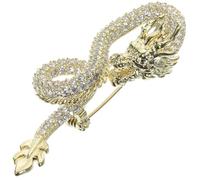 JOYOFREELY Broche de Dragón Dorado Vintage para Mujer y Hombre, Pin Novedoso del Zodiaco Chino, Accesorio Unisex de Cobre Tamaño Medio para Ropa y Traje