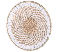 JOYOFREELY Decoración de Pared Bohemia de Paja Tejida, Plato Decorativo Colgante Redondo Mediano 25 Cm, Arte Mural Rústico para Sala y Dormitorio, Suministros de Decoración Hogar