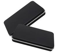 JOYOFREELY Estuches para Sombras de Ojos en Polvo 2 Piezas con Espejo, Compacto Negro de Plástico, Ahorro de Espacio Adecuado para Maquillaje DIY y Viajes