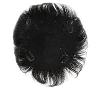 JOYOFREELY Extensión de Cabello Clip para Hombre, Tupé Postizo 13x14 Cm, Color Negro Natural, Pieza de Peluca Masculina Transpirable para Uso Diario y Eventos