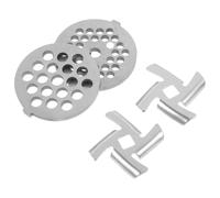 JOYOFREELY Juego de 4 Placas de Corte para Picadora de Carne Eléctrica de Acero Inoxidable Orificios para Picar Carne y Frutas en Color Plata