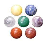 JOYOFREELY Juego de Piedras Redondas de Cristal Pulido para Decoración del Hogar y Escritorio, Set de 7 Piezas Ambiente de Año