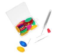 JOYOFREELY Kit de Enhebradores de Agujas para Coser a Mano con Forma de Pulgar, Caja de Almacenamiento y Herramientas de Plástico y Metal para Proyectos de Costura y Color