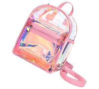 JOYOFREELY Mochila Mini Iridiscente Metálica Transparente Ligera Compartimentos Múltiples para Mujeres Jóvenes y Uso Diario Casual