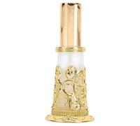 JOYOFREELY Perfume Dorado Botella de Perfume de Vidrio y Aleación Dispensador de 30ml Diseño de Loto Estilo Oriente Medio para Uso Decorativo y Fragancias