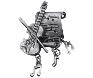 JOYOFREELY Pin de Solapa Vintage de Instrumento Musical en Metal, Pin de Guitarra Decorativo para Ropa de Mujer y Mochila, Accesorio Elegante para Moda y Regalos Musicales