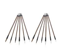 JOYOFREELY Pinceles de Tinta de Madera para Principiantes Juego de 12 Pinceles de Caligrafía China en 6 Tamaños Plumas para Pintar Tinta para Práctica Escolar y Artística
