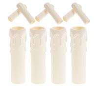 JOYOFREELY Portalámparas de Araña Cubiertas de Plástico en Diseño Lágrima, 3.9X0.98 Pulgadas, 20 Piezas para Uso en Lámparas de Techo Decorativas