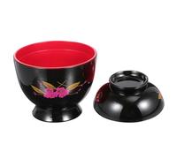 JOYOFREELY Tazón de Miso Estilo Japonés Negro de Plástico, Multifuncional para Servir Ramen, Sopa y Arroz en Reuniones Casuales y Fiestas