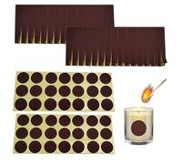 JOYOLA 102 Piezas Match Fire Paper, Papeles Adhesivos para Pegar Cerillas, 60 Pegatinas de Papel Redondas y 60 Rectangulares para Chimenea Accesorios para Exteriores Match Fire Coincidencias