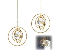 JOYOLA 2 Piezas Atrapasol Galaxia de Cristal, Atrapasoles Cristal Colgante, Bola de Cristal Feng Shui Colgante, Campanilla de Viento Decorativa, für Fenster, Boda, Decoracion Hogar, Balkon