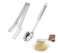 JOYOLA 2 Piezas Set de Servidor de Pasta, Pinza para Espagueti Cuchara de Espagueti Pinzas de Pasta Cuchara de Pasta Juego de Servidor de Espagueti de Acero Inoxidable para hornear y Cocinar Pasta