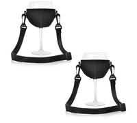 JOYOLA 2 Piezas Soportes de Copas de Vino para Colgar, Soporte para Cuello de Copa de Vino, Soporte Portátil de Copas de Vino de Cuello, Cuelga copas para Cumpleaños Boda Navidad Fiesta