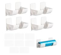 JOYOLA 4 Pares Soporte Papel Aluminio Estantería Colgante Organizador Papel Aluminio y Film Autoadhesivo Organizador Adhesivo Caja de Almacenamiento Montada en Pared para Cocina Armarios Frigoríficos