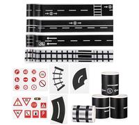 JOYOLA 9 Piezas Pegatinas de Senales de Trafico de Pista de Curva Recta Traffic Washi Tape Decorativo Etiqueta Adhesiva de Ferrocarril Adhesiva de Carreteras y Vías de Tren para Niños