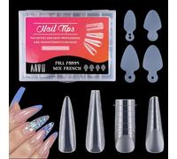 JOYOLA Juego de 144 Moldes de Uñas Duales, 4 Formas Extensión de Uñas con 48 Pegatinas para Uñas Acrílicas, Herramientas de Manicura de Extensión de Uñas, Juego de Herramientas de Manicura