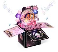 Joyoldelf 40 tarjetas de cumpleaños con música - 3D Pop Up Tarjeta de cumpleaños con luces y velas interactivas, tarjeta de felicitación de cumpleaños para mujer y hombre