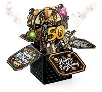 Joyoldelf 50 tarjetas de cumpleaños con música - 3D Pop Up tarjeta de cumpleaños con luces y velas interactivas, tarjeta de felicitación de cumpleaños para hombre mujer