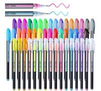 joyoldelf Boligrafos de Gel Purpurina - 48 Bolis de Colores Infantil Adulto, Material Escolar y Papeleria Bonitos, Incluye Rotuladores Purpurina, MetáLico, Neón y CláSicos Para Colorear, Dibujar
