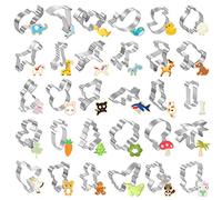 Joyoldelf Cortadores Galletas de Animales - 30 Piezas Moldes Para Galletas, DIY Moldes NiñOs Para Sandwiches de Frutas y Verduras Divertida, Personalizado Cortador de Tartas de Acero Inoxidable
