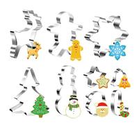 Joyoldelf Cortadores Galletas de Navidad - 9 Piezas Moldes Para Galletas, DIY Moldes NiñOs Para Sandwiches de Frutas y Verduras Divertida, Personalizado Cortador de Tartas de Acero Inoxidable