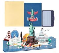 Joyoldelf Tarjeta de regalo 3D de Estados Unidos, tarjeta de regalo para viajes de Estados Unidos o luna de miel, tarjeta de cupón, cupón de viaje para cumpleaños, tarjeta de regalo de Nueva York para