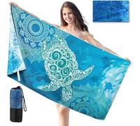 joyoldelf Toalla Playa Grande De Microfibra, 160x80 cm Toalla De Playa Sin Arena, Toallas Playa XXL De Secado RáPido Ultraligera PortáTil, Adecuado para Piscina, Camping, Viaje (Tortuga)