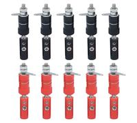 JoyousMall 10 pares de conectores banana y enchufe de 4 mm, terminales de cable de altavoz rojo y negro con abrazadera de tornillo para amplificador de audio, nailon PA y aleación