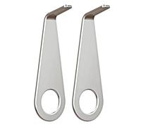 JoyousMall 2 llaves de extracción de acero inoxidable para timbre de video anillo, llave de repuesto de batería segura con agujero para llavero, 1.7 pulgadas, color plateado