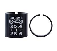 JoyousMall Adaptador de horquilla de aleación de aluminio de 25,4 mm a 28,6 mm, cuña reductora de vástago mecanizado CNC para conversión de bicicleta de montaña y carretera, color negro