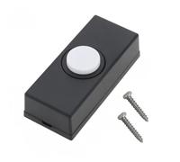 JoyousMall Botón pulsador de puerta con cable, inserto de interruptor de timbre de puerta delantera de ABS negro, reemplazo fiable para el sistema de timbre existente, 5,5 x 2,4 x 1,5 cm